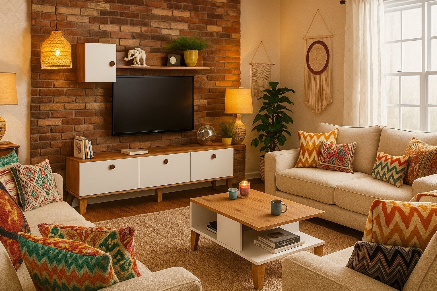 وحدة تلفزيون خشب اوربي، 180×35×170 سم - خشبي ابيض