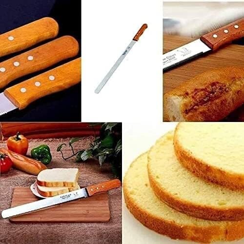 سكين مطبخ معدن و يد خشب - بني