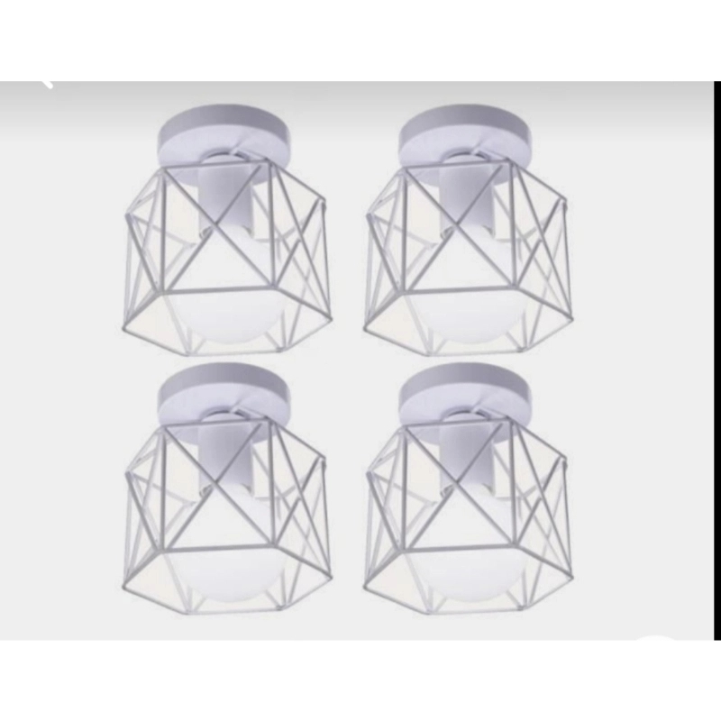 طقم دلاية اضاءة معدن، 4 لمبة، 30×25 سم - أبيض