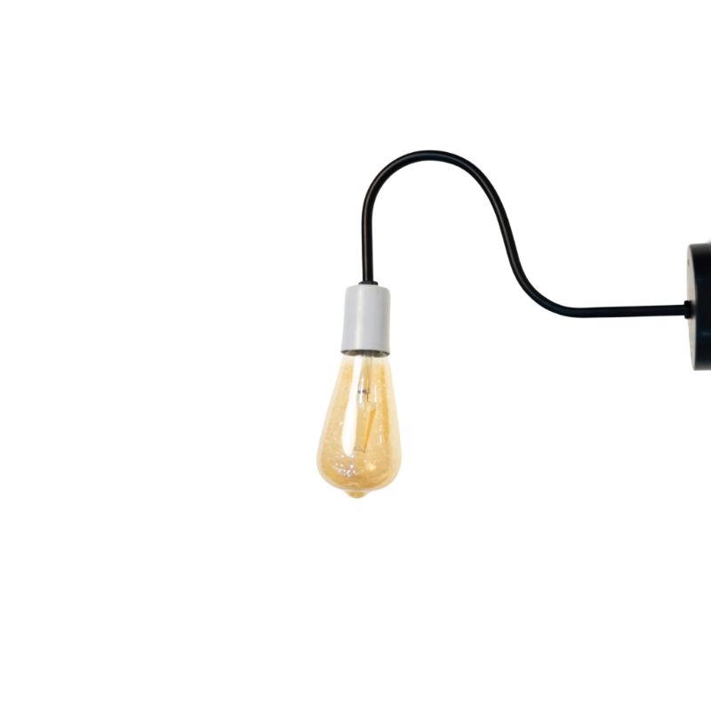 أبليك معدن، 1 لمبة، 40×12 سم - أسود