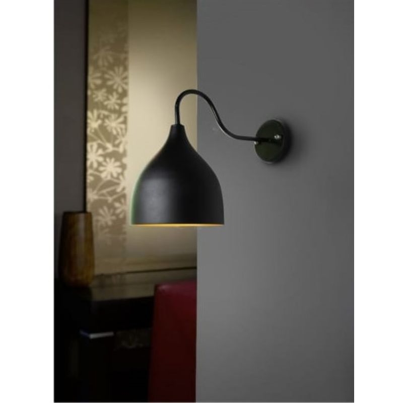 أبليك معدن، 1 لمبة، 40×20 سم - أسود