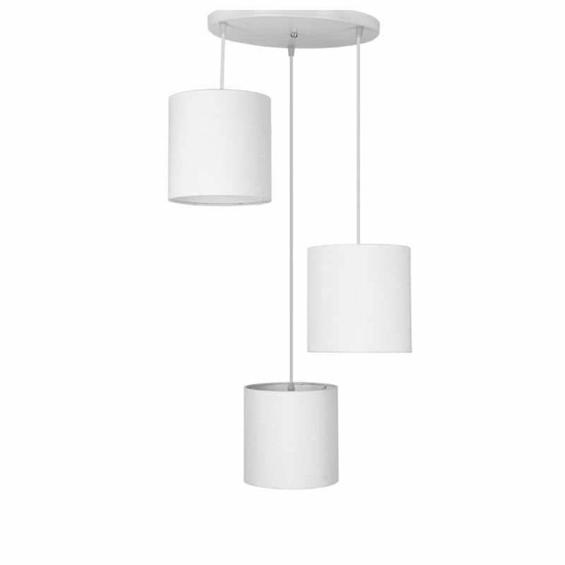 Metal Modern Ceiling chandelier, 3 Bulbs, 80×30 cm, C204 - White