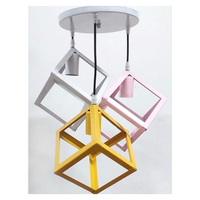 دلاية سقف مودرن معدن، 3 لمبات، 80×30 سم، KM-EG6-50 - متعددة الألوان