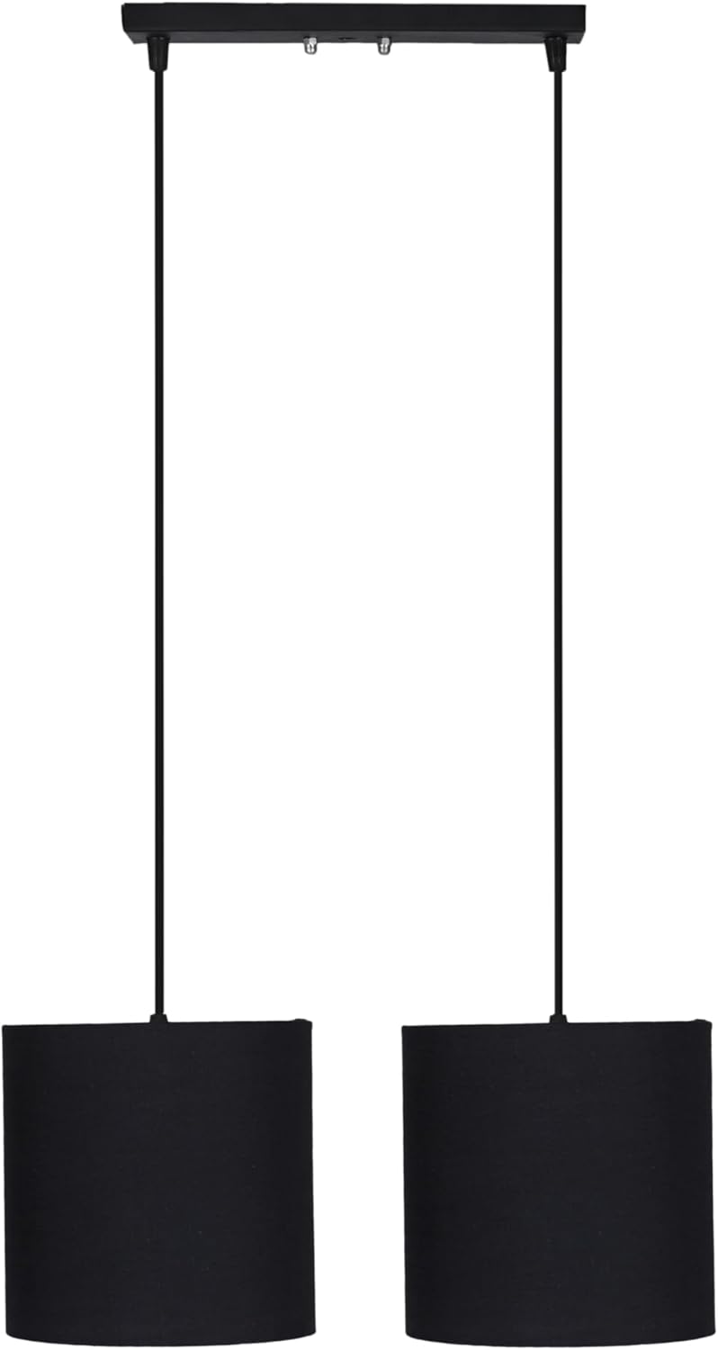 Metal Modern Ceiling chandelier, 2 Bulbs, 75×50 cm, KM-EG6-81 - Black