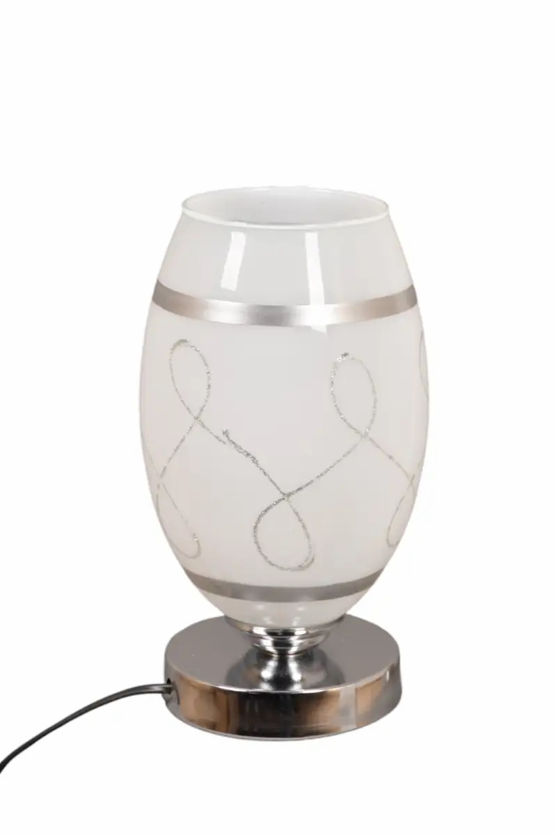 ابليك حائط مودرن معدن زجاج، 1 لمبة، 24×14 سم، KM-EG6-134 - ابيض فضي