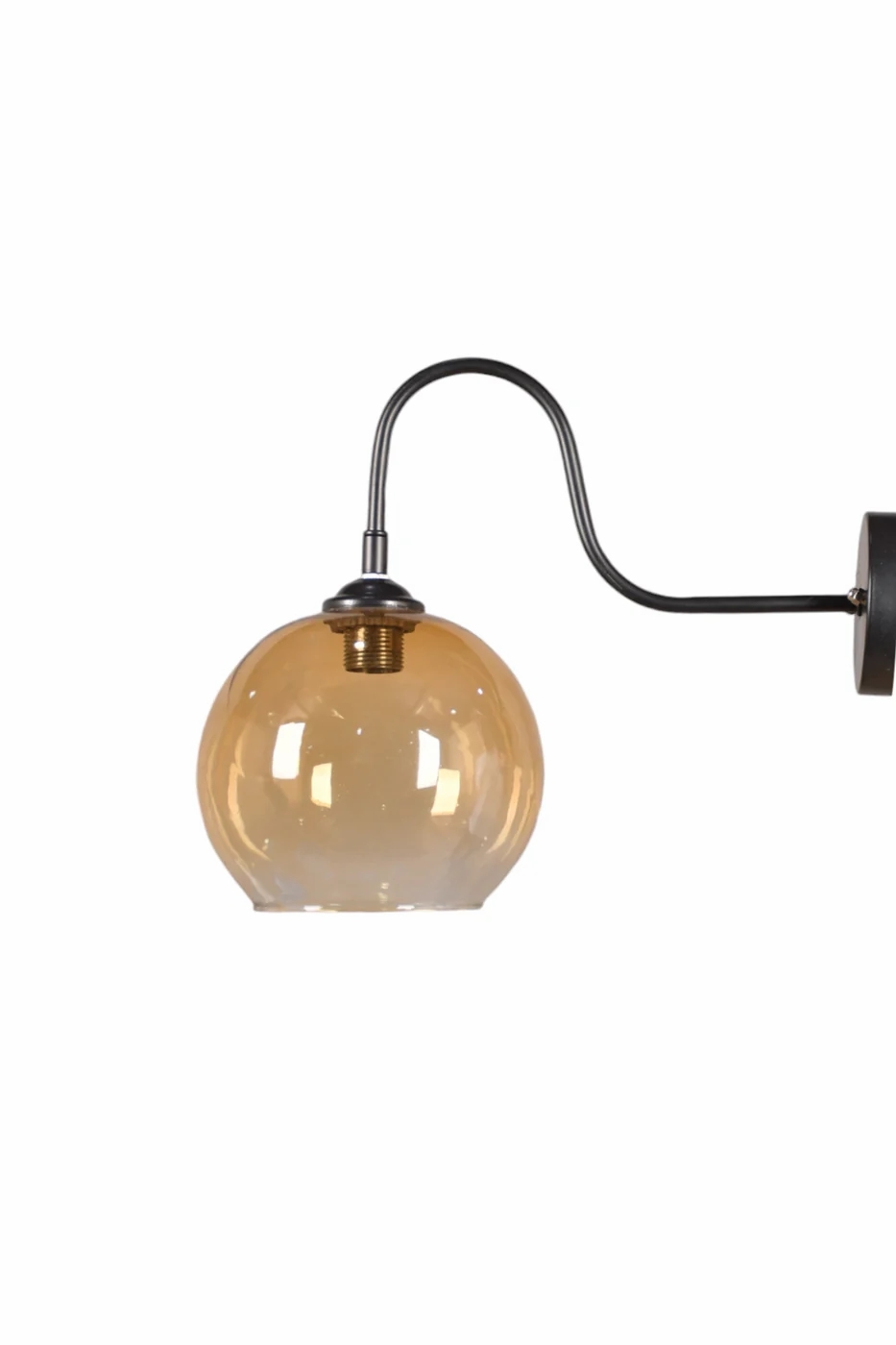 ابليك حائط مودرن معدن، 1 لمبة، 32×30 سم، KM-EG6-137 - بني فضي