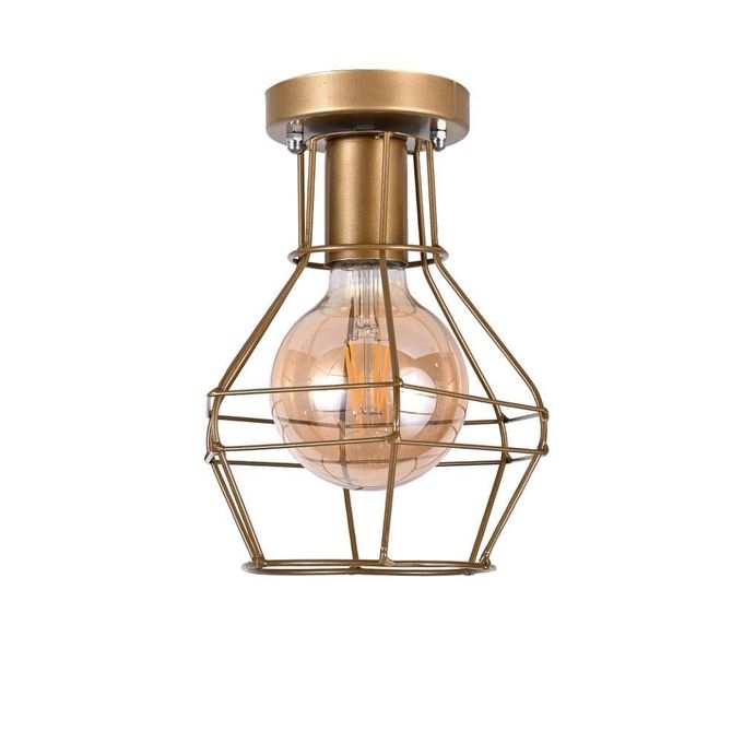 دلاية سقف مودرن معدن، 1 لمبة، 18×18 سم، KM-EG6-158 - ذهبي