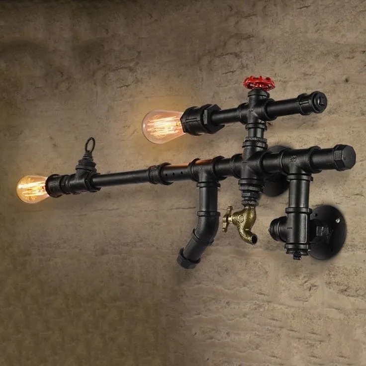 ابليك حائطى مودرن ايدج لايتنج، 2 لمبة، 40x70 سم - اسود