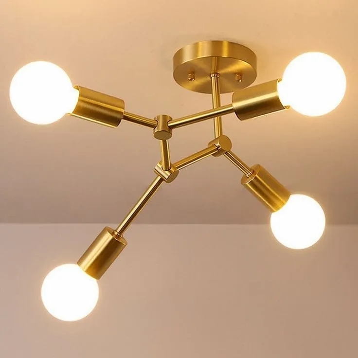 Edge Lighting Modern Ceiling Chandelier 4 Lights 25X40 cm Gold