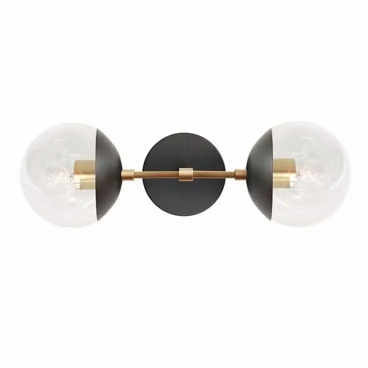 Edge Lighting Modern Wall Lamp 2 Bulbs 20X15 cm Black