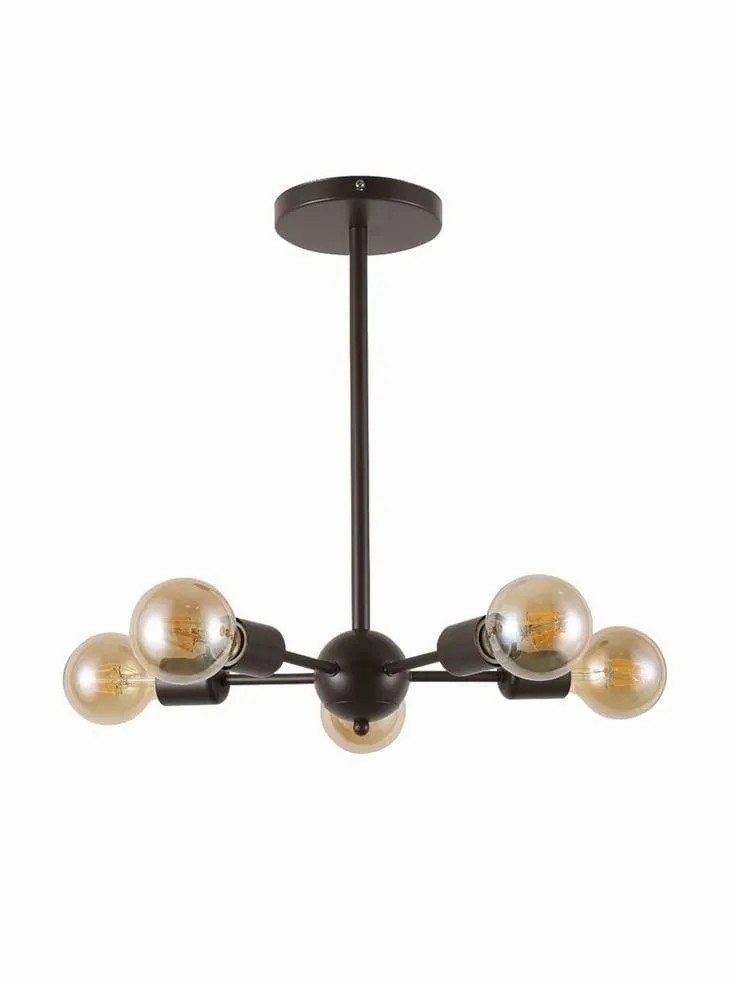 Edge Lighting Modern Ceiling Chandelier 5 Lights 30X55 cm Black
