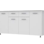 وحدة مطبخ سفلية مودرن خشب ام دي اف، 160×90×50 سم - ابيض