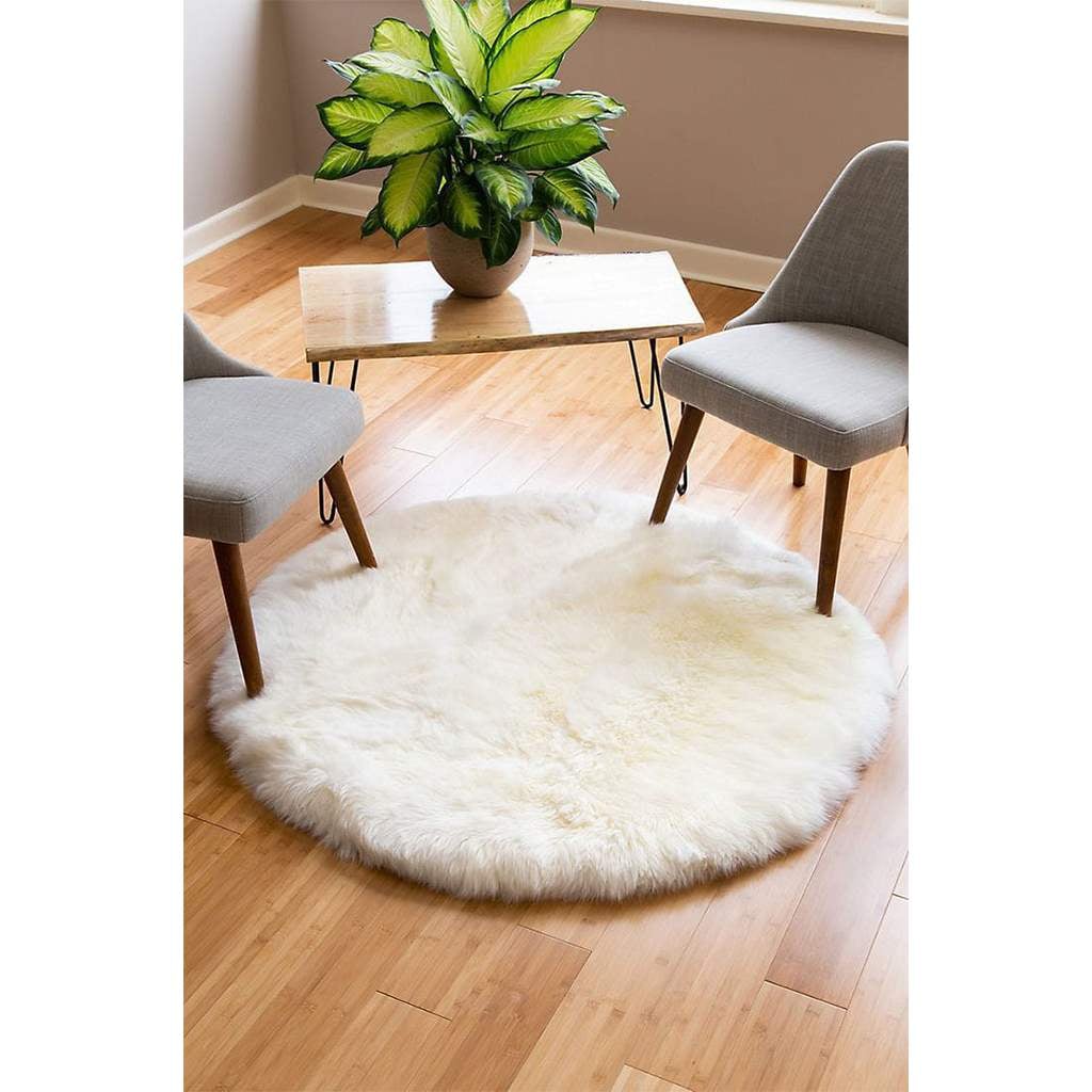 سجادة فرو دائرية 150×150 سم من راز جاليري Razz.A&Z11- أوف وايت