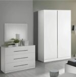 MDF Wood Bedroom Set, 4 Pieces - White - Image 2