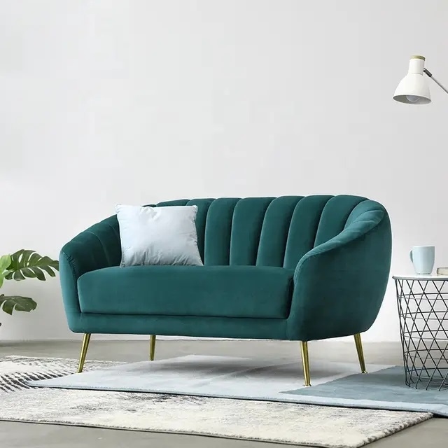 كنبة مودرن خشب زان، قماش هامر قطيفة، 70×85×160×85 سم - جنزارى