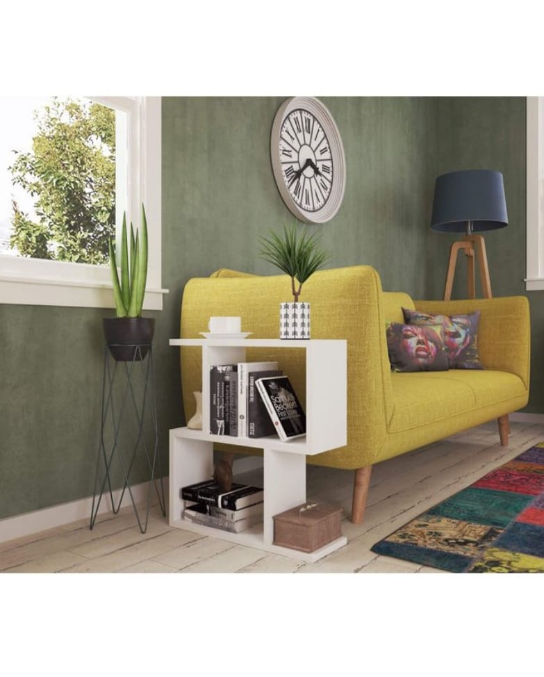 ترابيزة جانبية خشب إم دي إف، 50×40×20 سم - ابيض