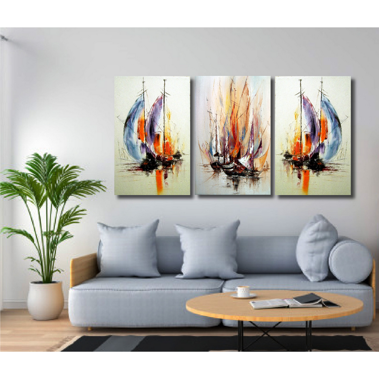 Print.G.MH039 تابلوه - ٣ قطع - متعدد الألوان