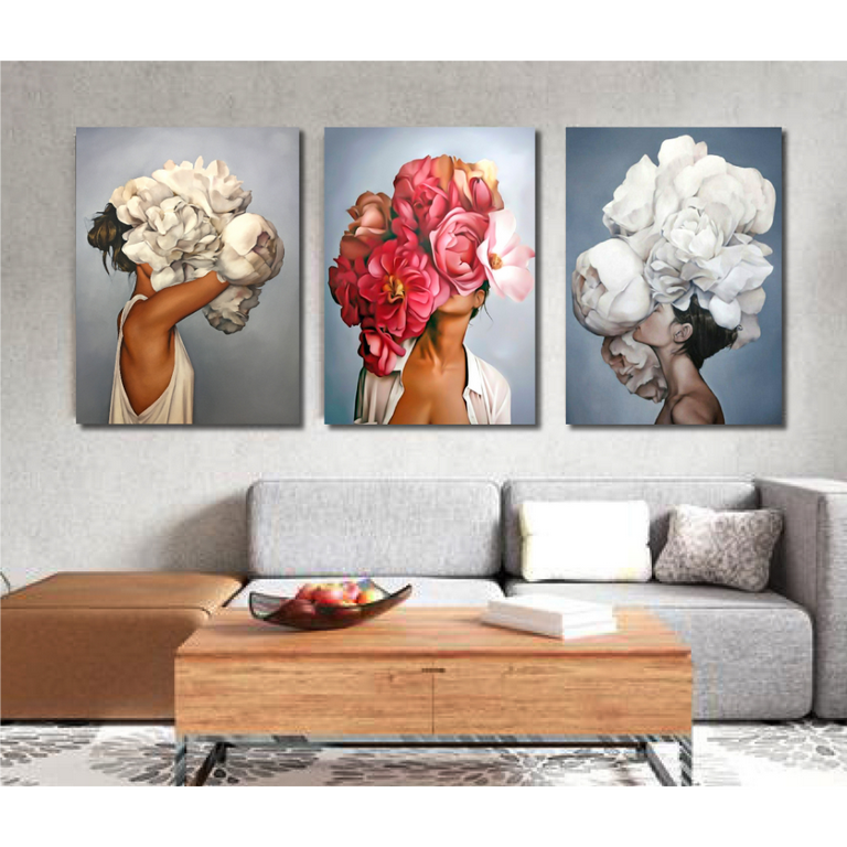 Print.G.MH068-2 تابلوه - ٣ قطع - متعدد الألوان