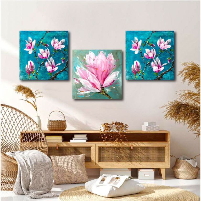 Print.G.MH074-2 تابلوه - ٣ قطع - متعدد الألوان