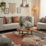 طقم انتريه خشب زان وجلد فينيسيا، قطعتين - بيج