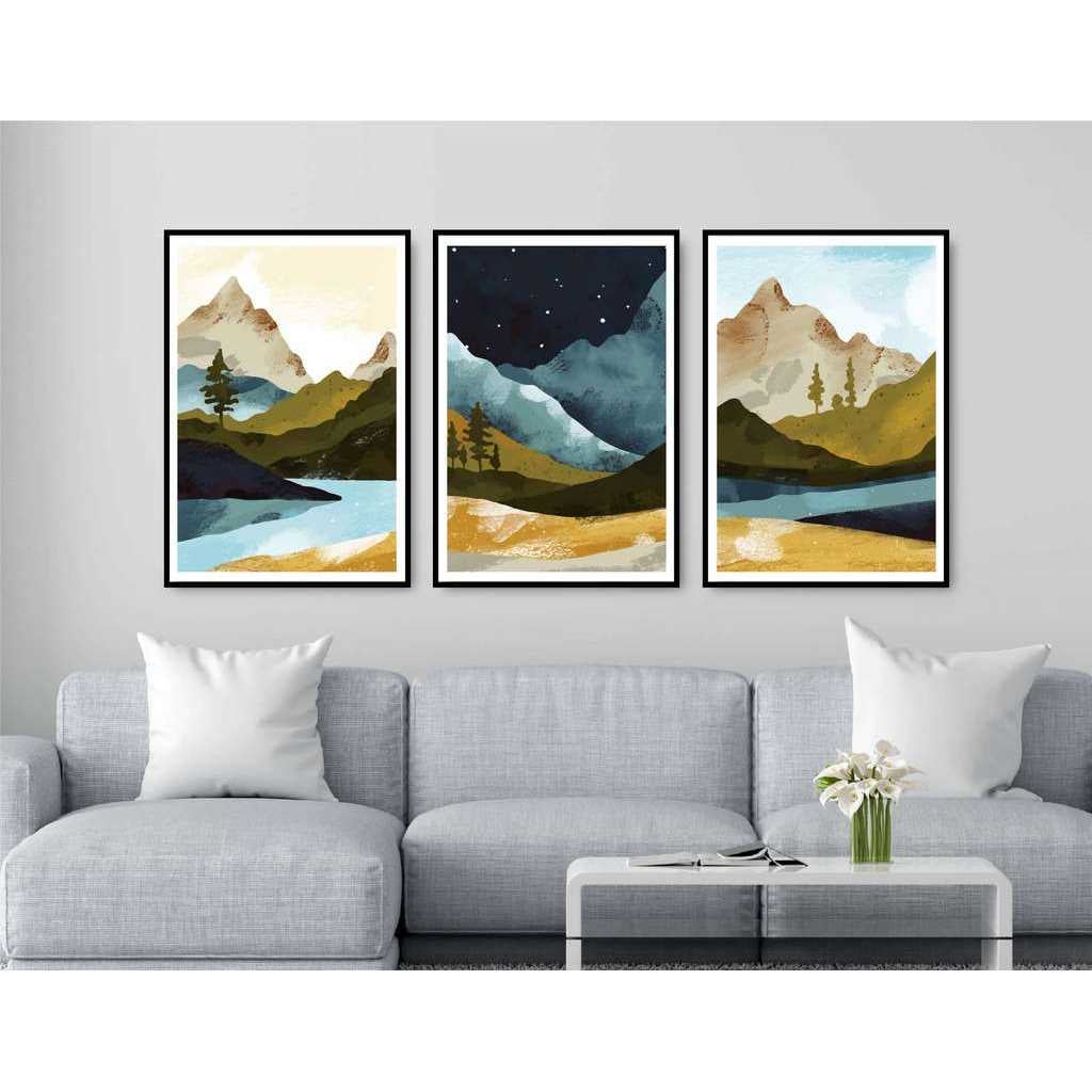 تابلوه 40×30 سم 3 قطع من P.G.Abstract.Art-B-06-S - متعدد الالوان