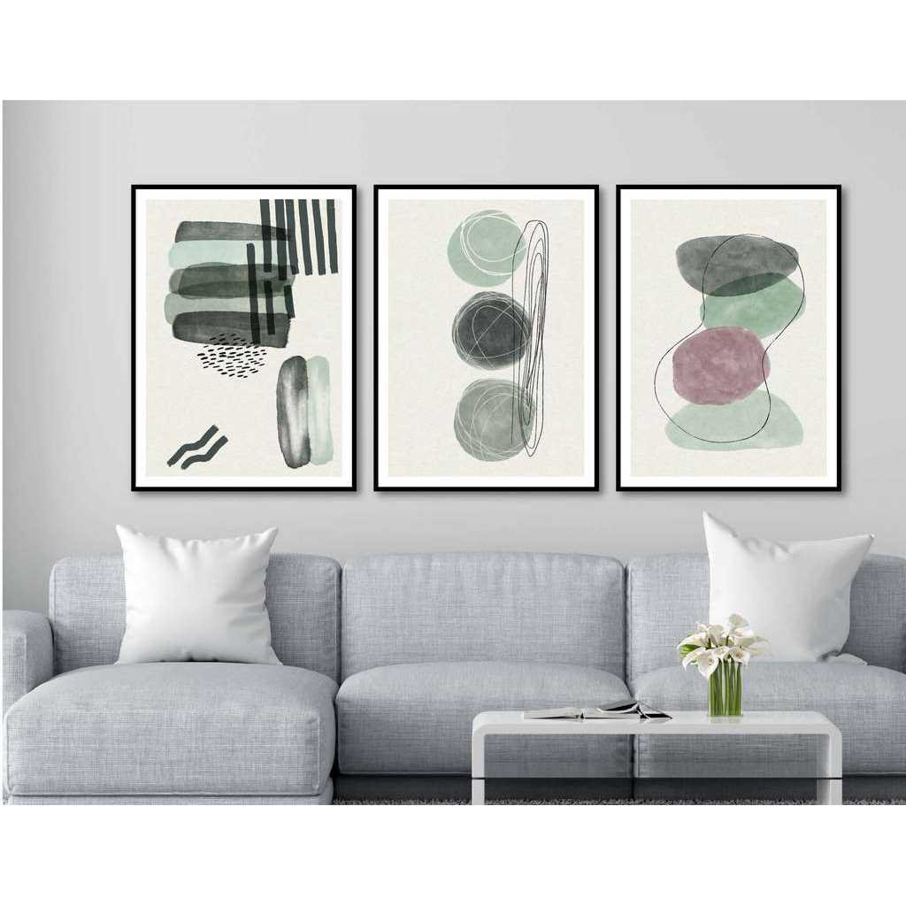 تابلوه 60×40 سم 3 قطع من P.G.Abstract.Art-B-10 - متعدد الالوان