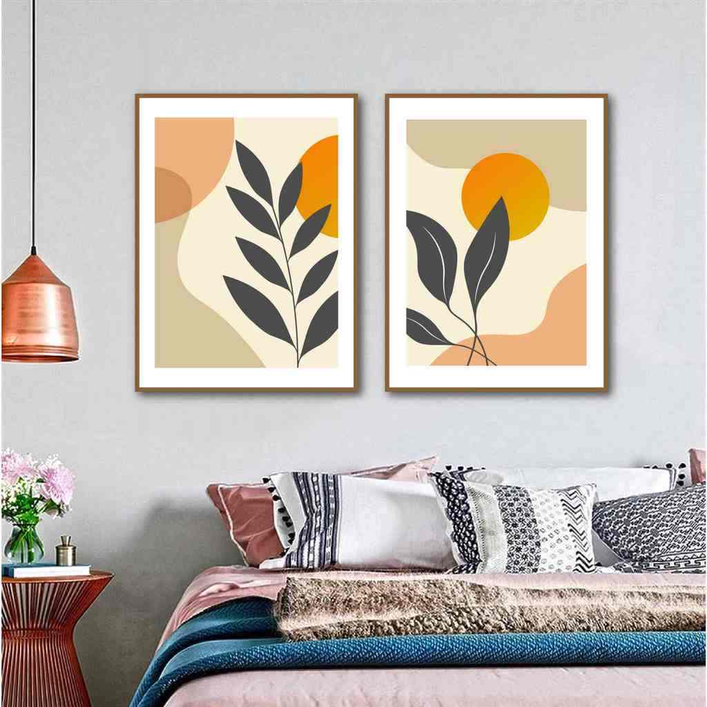 تابلوه 40×30 سم قطعتين من P.G.Abstract.Art-C-06 - متعدد الالوان