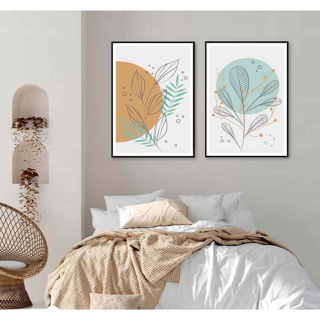 تابلوه 60×40 سم قطعتين من P.G.Abstract.Art-D-102 - متعدد الالوان