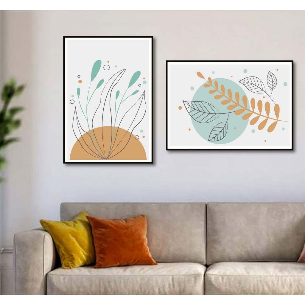 تابلوه 60×40 سم قطعتين من P.G.Abstract.Art-D-105 - متعدد الالوان