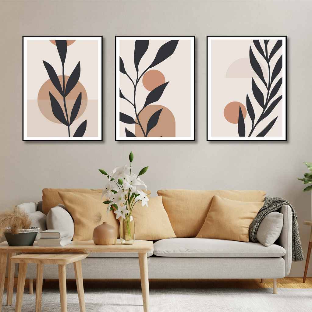 تابلوه 40×30 سم 3 قطع من P.G.Abstract.Painting-04-S - متعدد الالوان