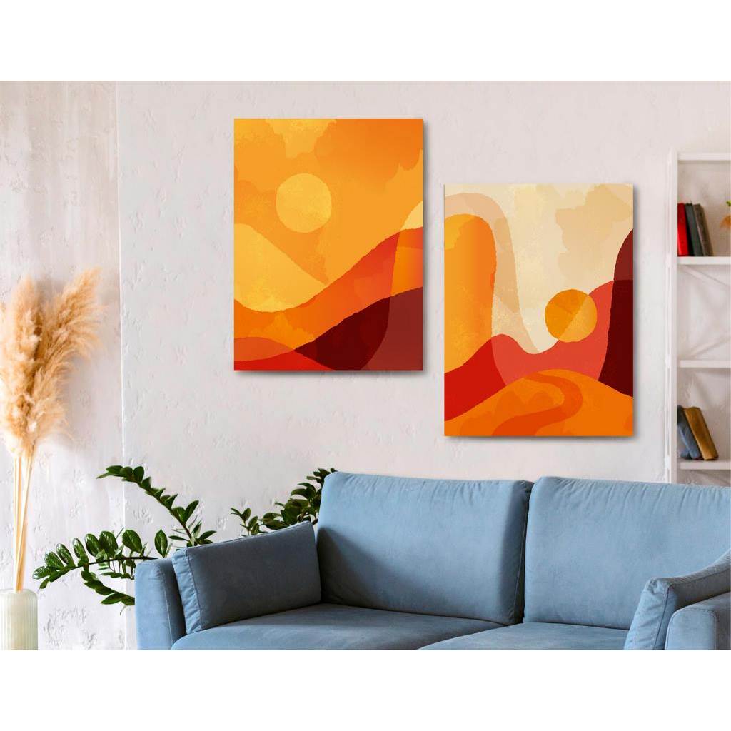 تابلوه 80×60 سم قطعتين من P.G.Abstract Art-11L2 - متعدد الالوان