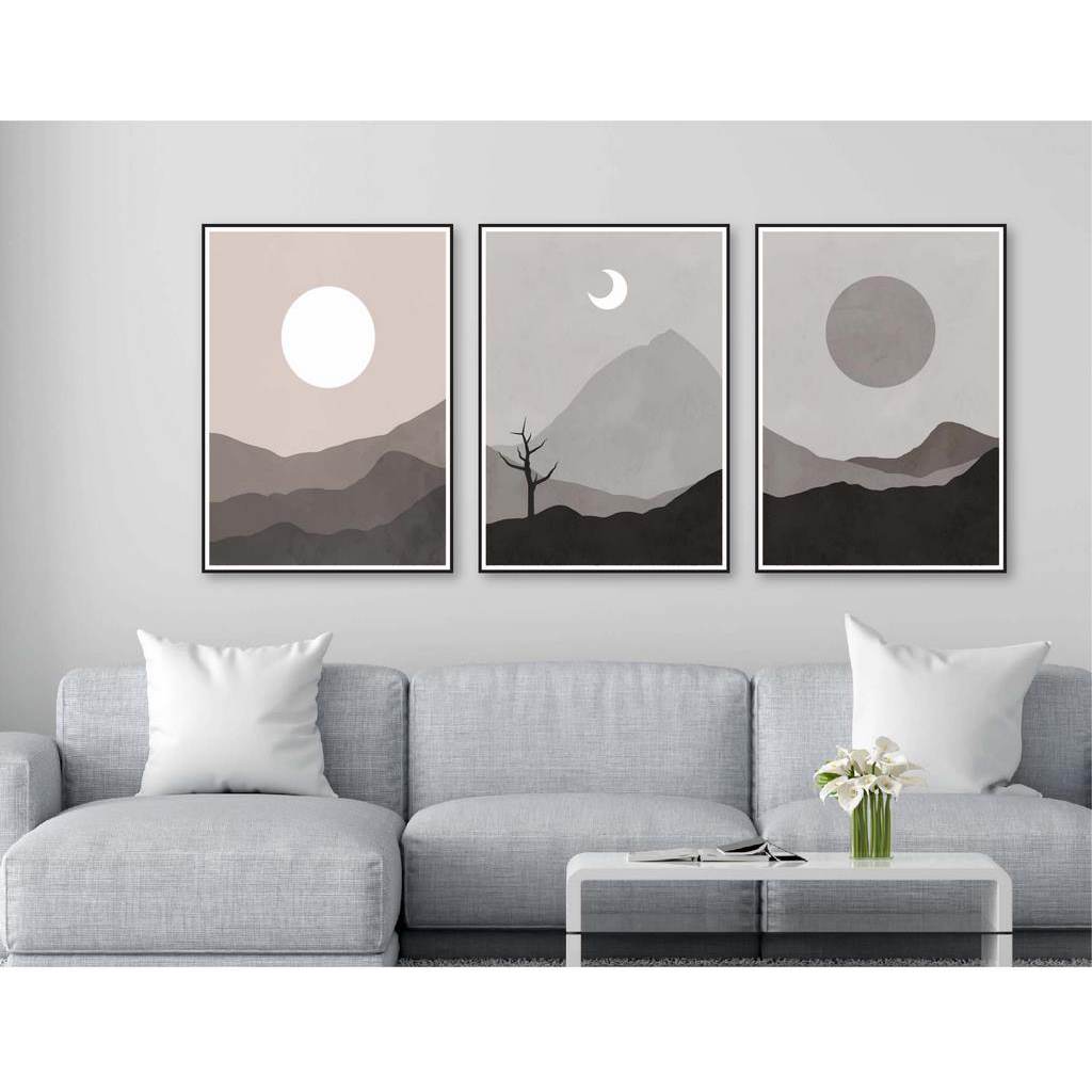 تابلوه 40×30 سم 3 قطع من P.G.Abstract Art_B-0119 - متعدد الالوان