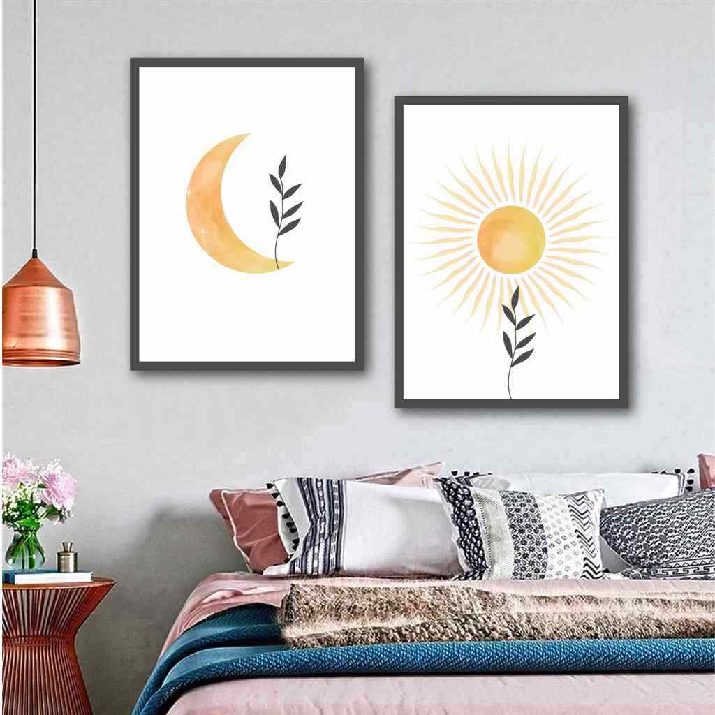 تابلوه 80×60 سم قطعتين من P.G.Abstract Art_D-02L1 - متعدد الالوان