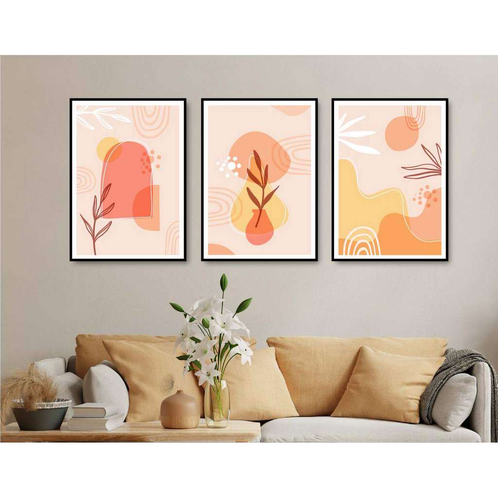 تابلوه 60×40 سم 3 قطع من P.G.Abstract Art_MD-04 - متعدد الالوان