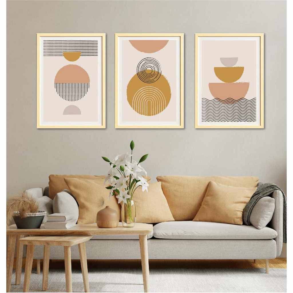 تابلوه 60×40 سم 3 قطع من P.G.Abstract Painting_B-01MD - متعدد الالوان