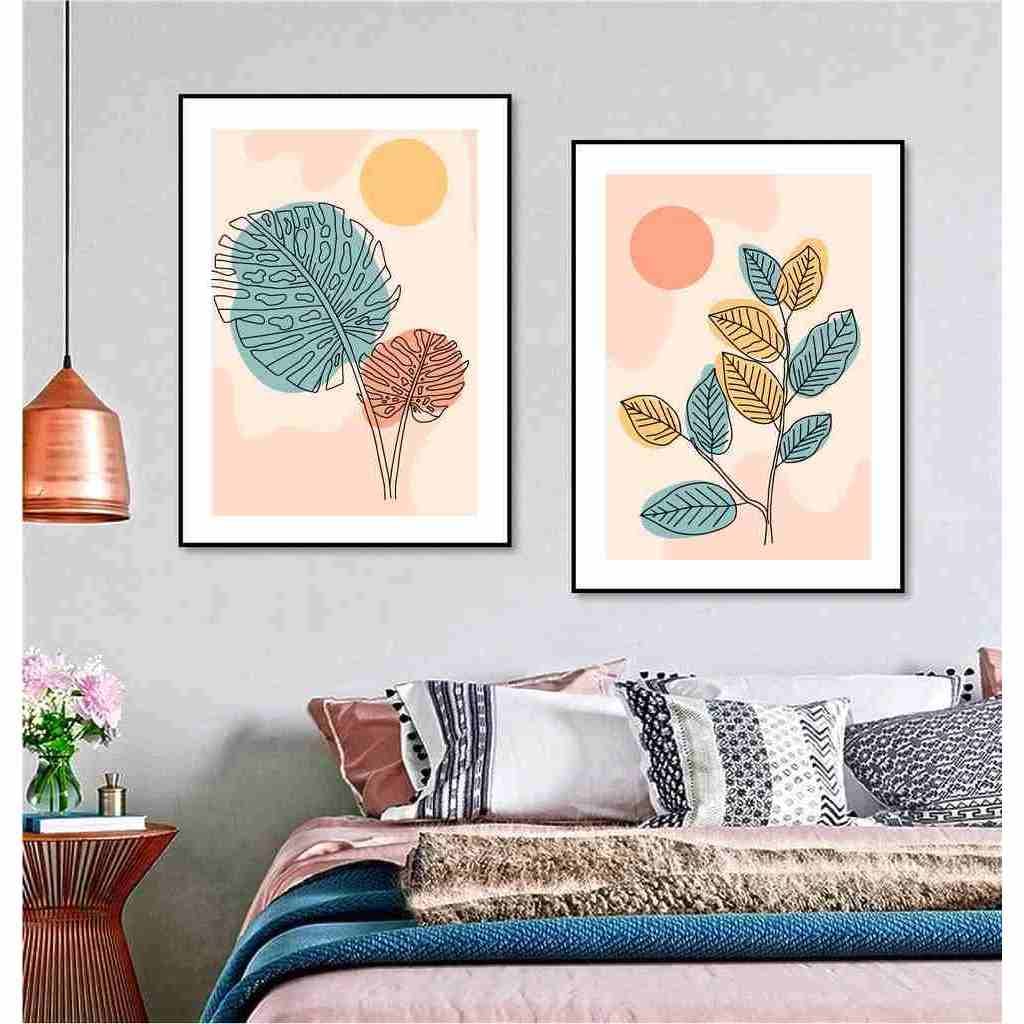 تابلوه 60×40 سم قطعتين من P.G.Abstract Painting_B1 - متعدد الالوان