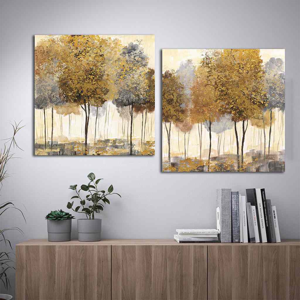 تابلوه 60×60 سم قطعتين من P.G.Forest.01 - متعدد الألوان