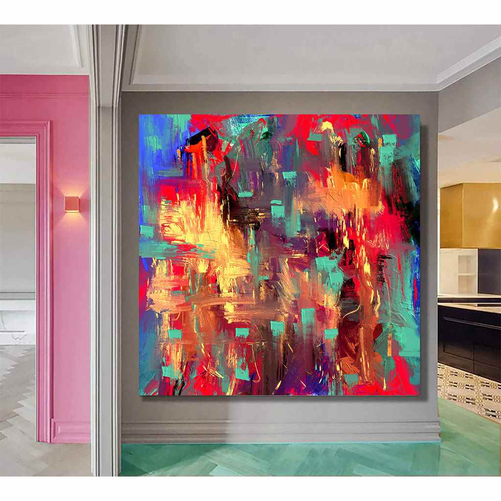 تابلوه 60×60 سم من برينت جيت P.G.abstract-202 - متعدد الألوان