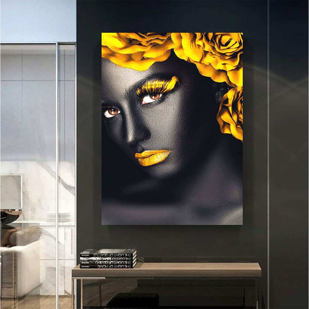 تابلوه 80×60 سم من برينت جيت P.G.Black.skin-2B - متعدد الألوان