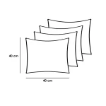 ⁦طقم وسائد ديكور كتان  اوف وايت و بنى  - 40×40 سم⁩ - الصورة ⁦2⁩