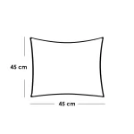 ⁦وسادة ديكور كتان أوف وايت و برتقالي - 45x45 سم⁩ - الصورة ⁦2⁩